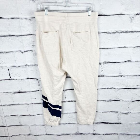 J. Crew Fleece Jogger Pants Beige Size M Tapered Drawstring - Picture 5 of 11